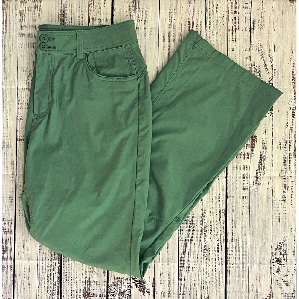 prAna Green Standard Fit Hiking Pants L Regular Nylon Elastane Pockets